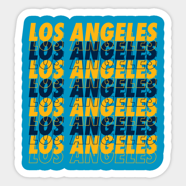 Los Angeles - Echo Graphic on Blue Sticker by downformytown